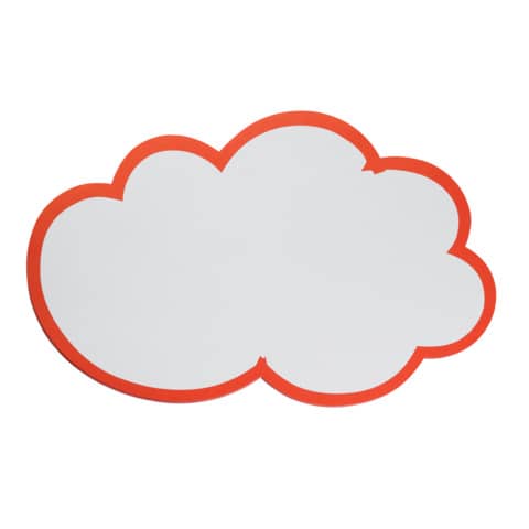 Moderationskarte - Wolke, 230 x 140 mm, weiß mit r otem Rand, 20 Stück
