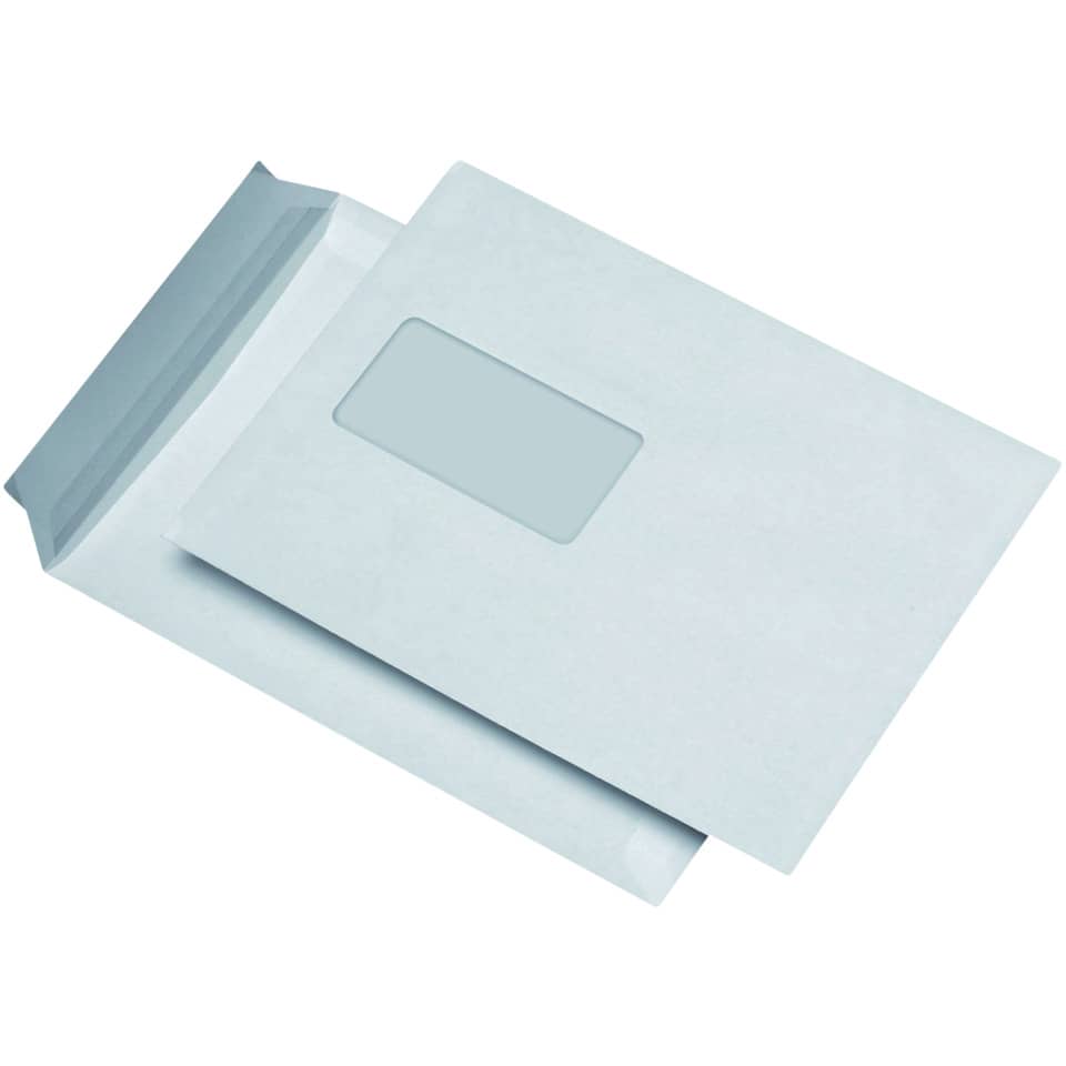 500x Versandtaschen C5 (162x229mm), mit Fenster, weiß, haftklebend, 90 g