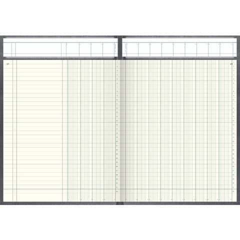 Spaltenbuch Kopfleisten-Ausführung - A4, 13 Spalte n, 96 Blatt, Schema über 2 Seite, mit Seitenzahlen