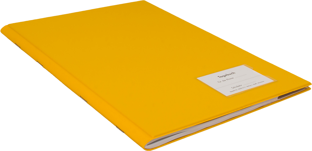Klassentagebuch, Einband gelb, steif-geheftet