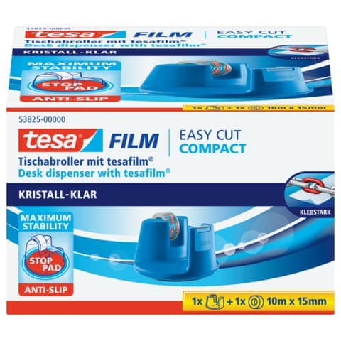 Tischabroller Easy Cut® Compact - für Rollen bis 3 3 m : 19 mm, blau