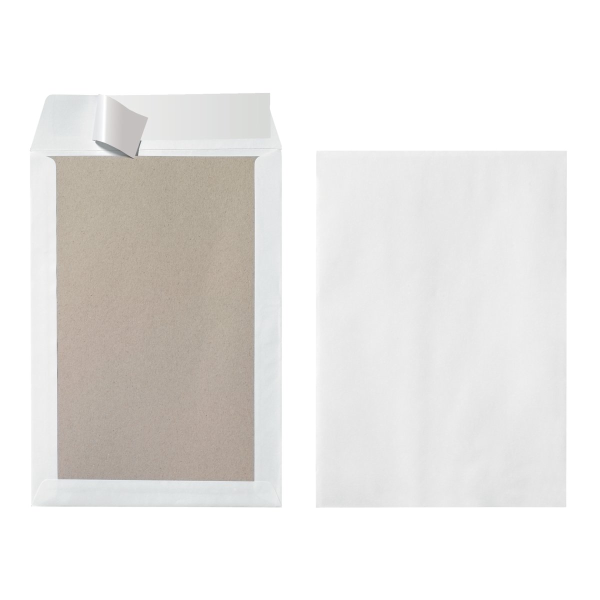 10x Versandtaschen B4 (250x355mm), Pappwand, Recycling, ohne Fenster, weiß, haftklebend, 120g