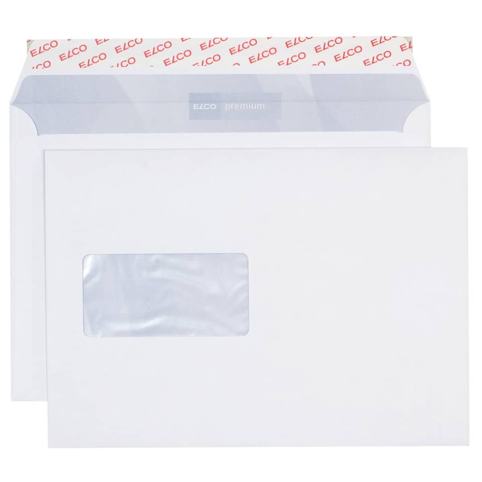 25x Versandtaschen C5 (162x229mm), mit Fenster, weiß, haftklebend, 80g
