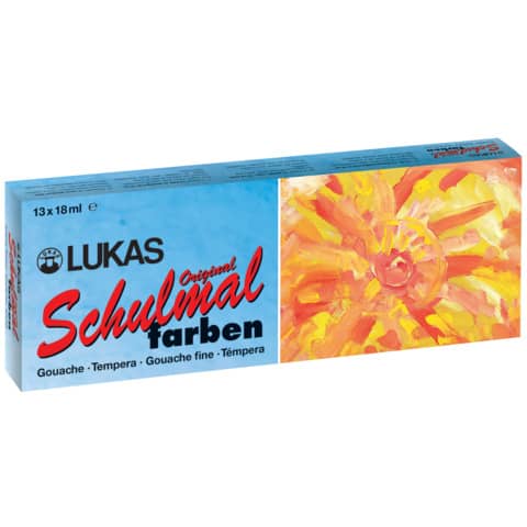 Schulmalfarbe, Grund- und Zusatzfarben, 13 Farben x 18 ml