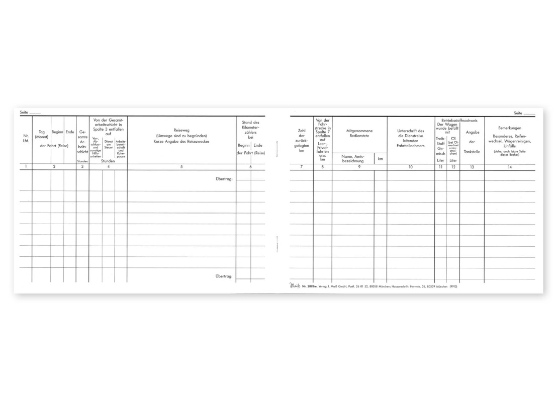 Bild 3 Fahrtenbuch Dienst-Kfz.,12 Bg.
