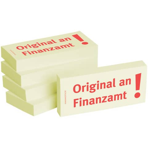 Haftnotizen "Original an Finanzamt" - 75 x 35 mm, 5x 100 Blatt