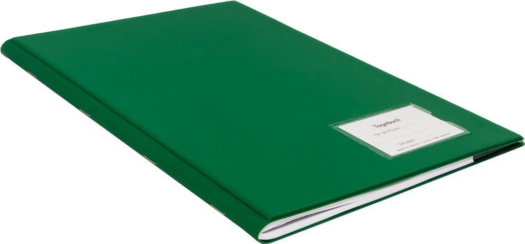 Klassentagebuch m. Hausaufgabenspalte, Einband grün, steif-geheftet