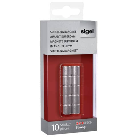 SuperDym-Magnete C5 "Strong", Zylinder-Design, Ø 1 0 mm, 10 Stück