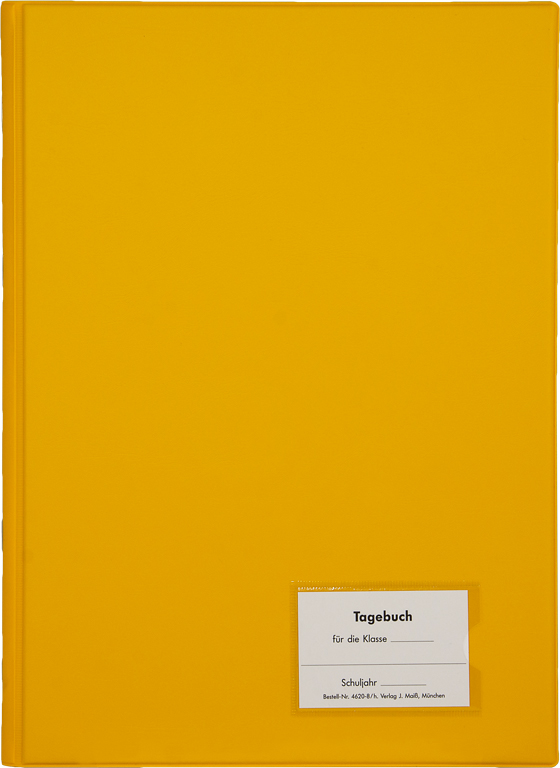 Klassentagebuch m. Hausaufgabenspalte, Einband gelb, steif-geheftet