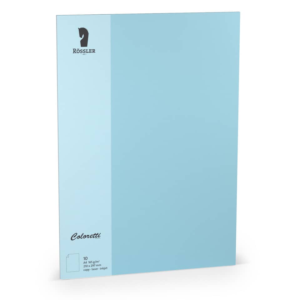 Coloretti Briefbogen - A4, 165g, 10 Blatt, himmelb lau