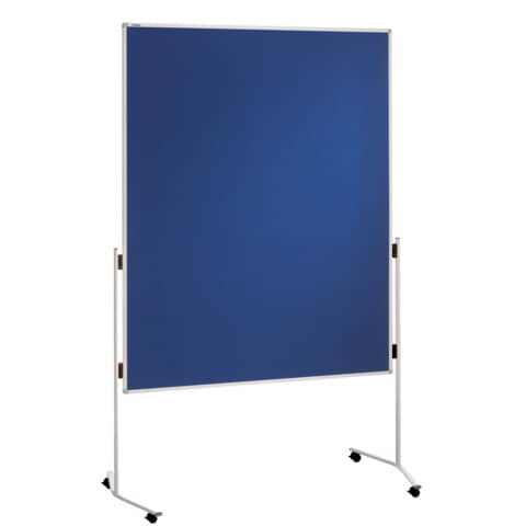 Moderationstafel ECO - 120 x 150 cm, blau/Filz, mi t Rollen