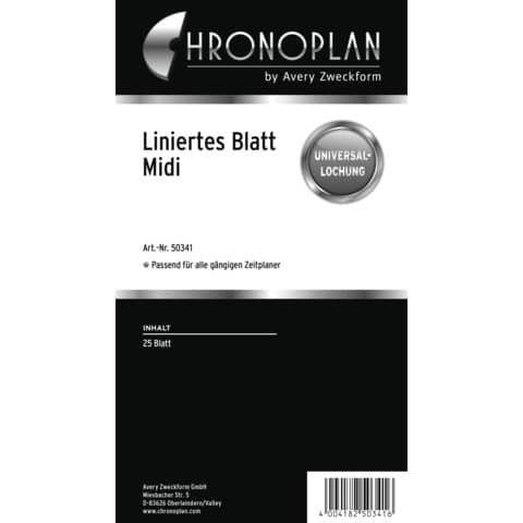 Ersatzeinlage "liniert" - Midi, 25 Blatt