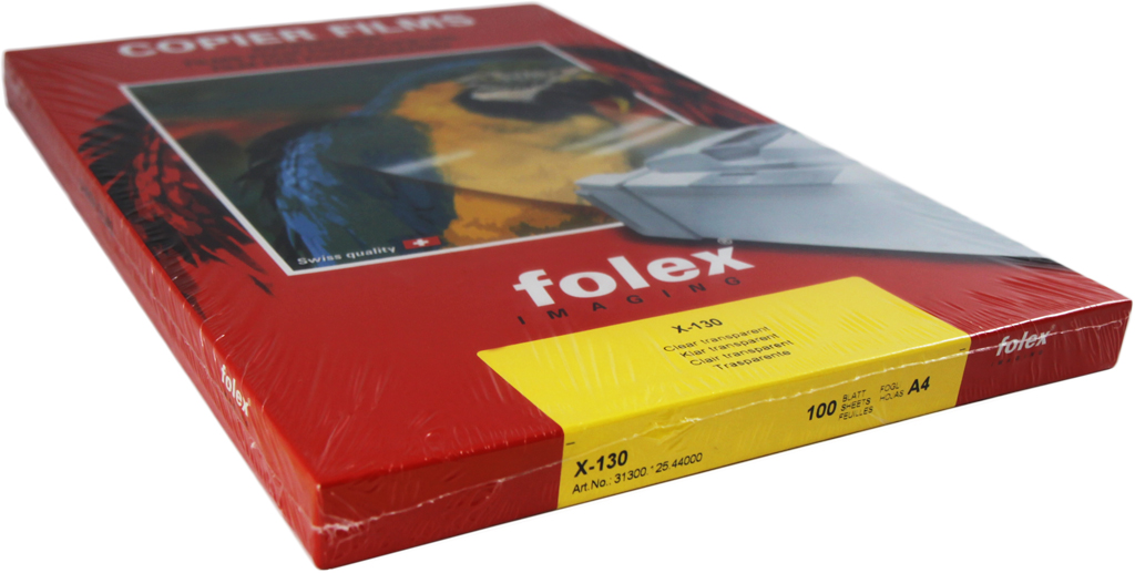 Kopierfolie Folex x-130, A4, f. s/w Hochleistungs-Kopiergeräte