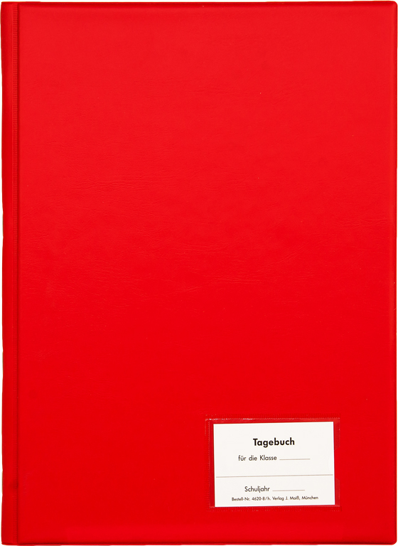 Klassentagebuch m. Hausaufgabenspalte, Einband rot, steif-geheftet