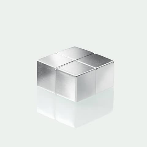 SuperDym-Magnete C10 "Extra-Strong", Cube-Design, silber, 4 Stück