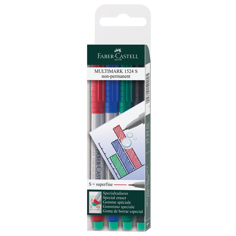 Multimark Etui mit 4 Stiften superfein wasserlöslich