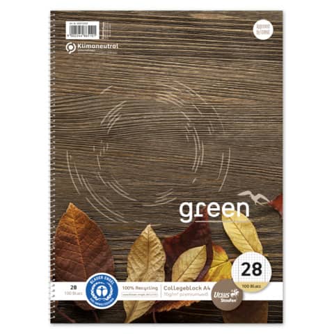 Staufen Green, Collegeblock A4, 100 Blatt, 70g/qm, 2 Motive sortiert, Lin28