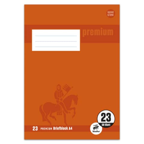 Briefblock PREMIUM LIN 23 - A4, 90 g/qm, 50 Blatt, rautiert