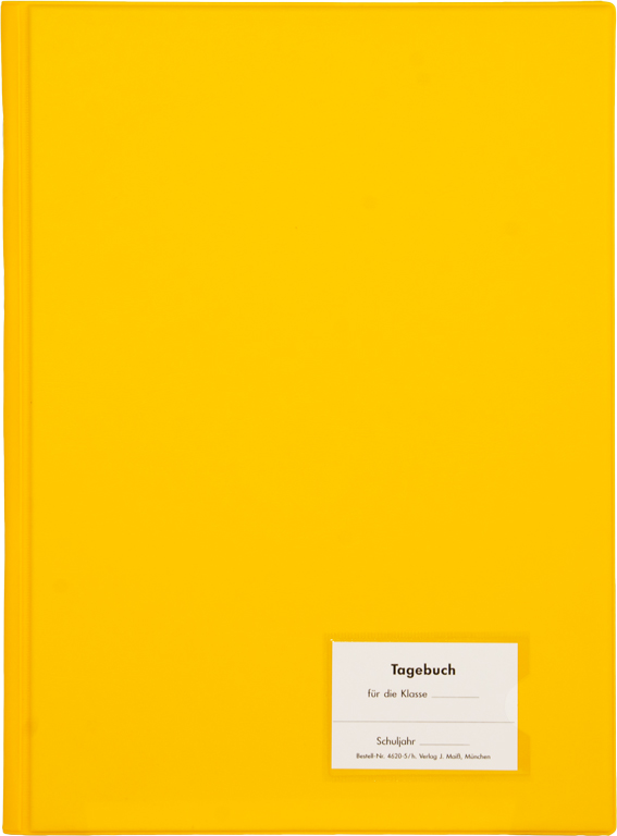 Klassentagebuch, Einband gelb, steif-geheftet