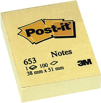 Post-it Haftnotizen 653E 38x51mm gelb VE12