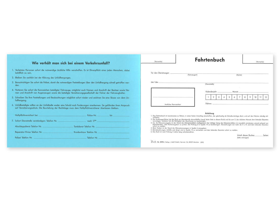 Bild 2 Fahrtenbuch Dienst-Kfz.,12 Bg.