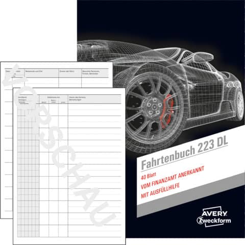 Fahrtenbuch Drivers Edition - DIN A5, für PKW, sch warz, 40 Blatt